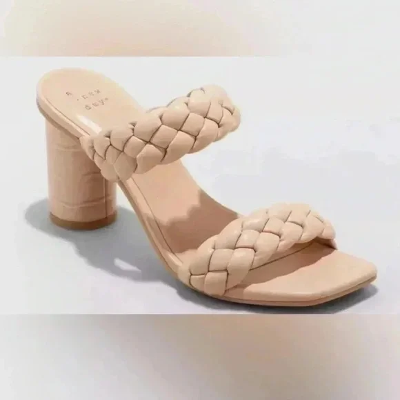 a new day Basil Heeled Tan Braided Women's Sandals - Picture 3 of 6